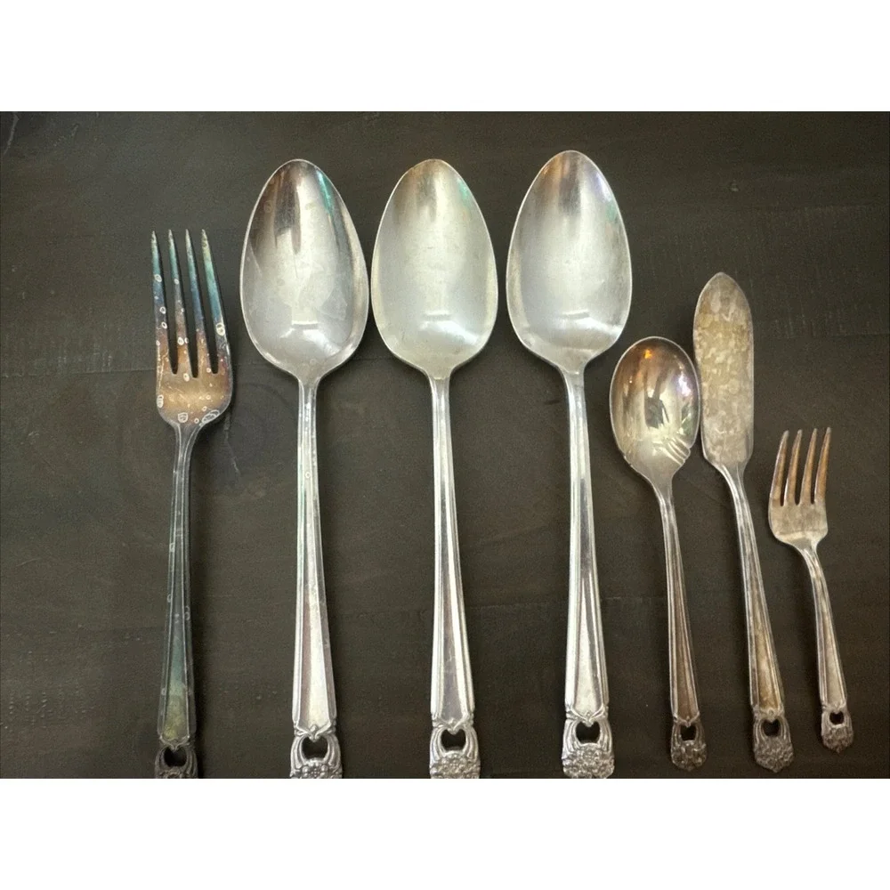 ETERNALLY YOURS BY 1847 ROGERS Bros Silver plate Serving Set 7 Pieces